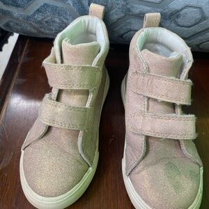 Cat & Jack Tan Gold Sneakers with Velcro Straps